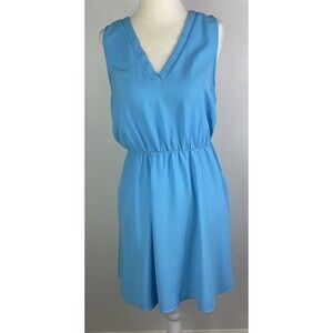 Everly Womens Dress Size Small Sleeveless Aqua Blue Preppy Pockets USA Sporty